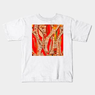 Coral Abstract Mosaic Kids T-Shirt